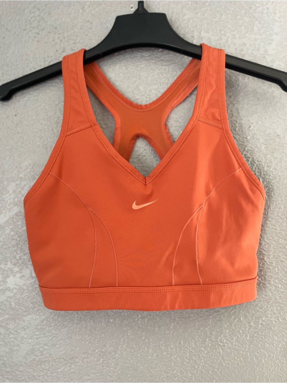 Nike Orange Racerback V-Neck Sports Bra